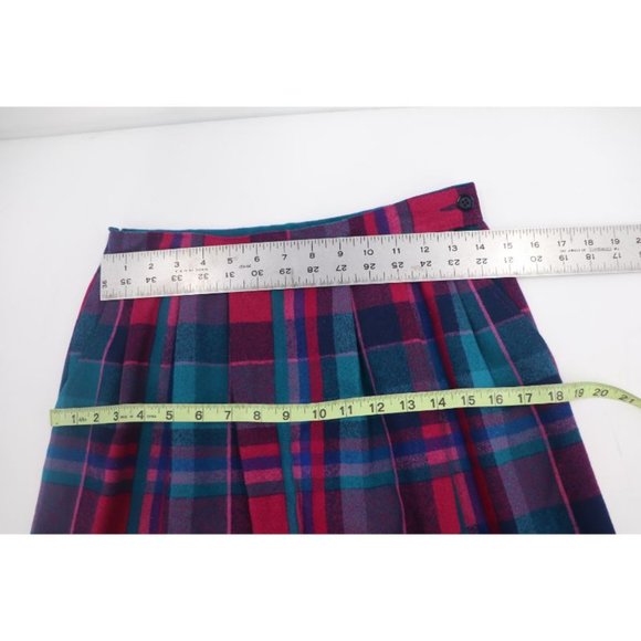 Vintage pendleton women's 10 tweed virgin wool skirt set jacket plaid pleated - Picture 5 of 13